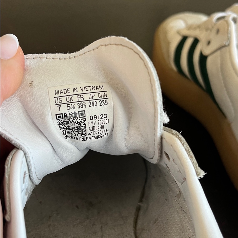 adidas Samba Cream White Green Sneakers - Picture 5 of 5